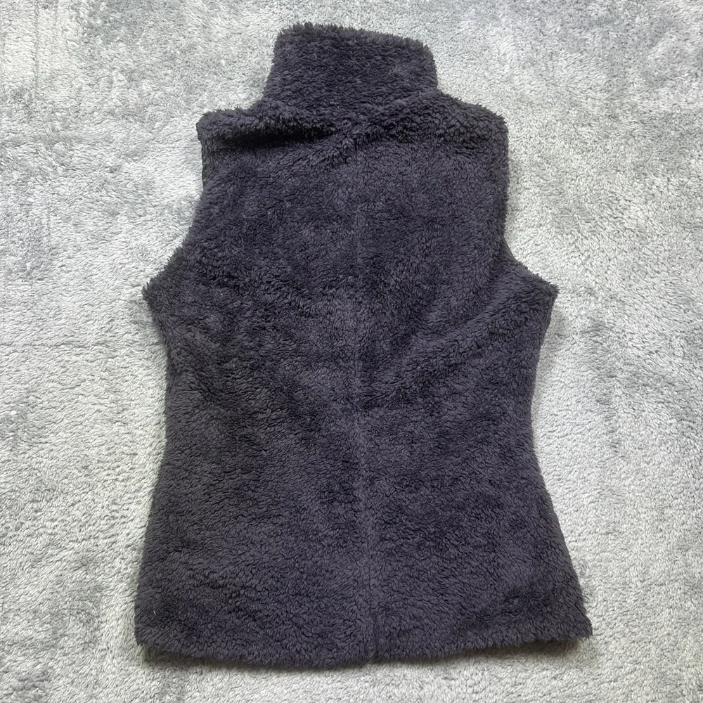 Patagonia Los Gatos Deep Pile Vest Womens M Purple Full‎ Zip Reversible Pockets